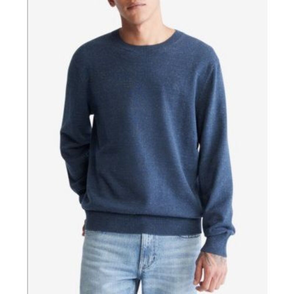 NWT Calvin Klein 100% Cotton Supima Size 2XL XXL Blue Denim Classic Crewneck